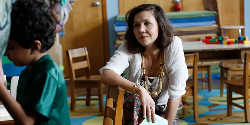 Parker Sevak and Maggie Gyllenhaal in The Kindergarten Teacher