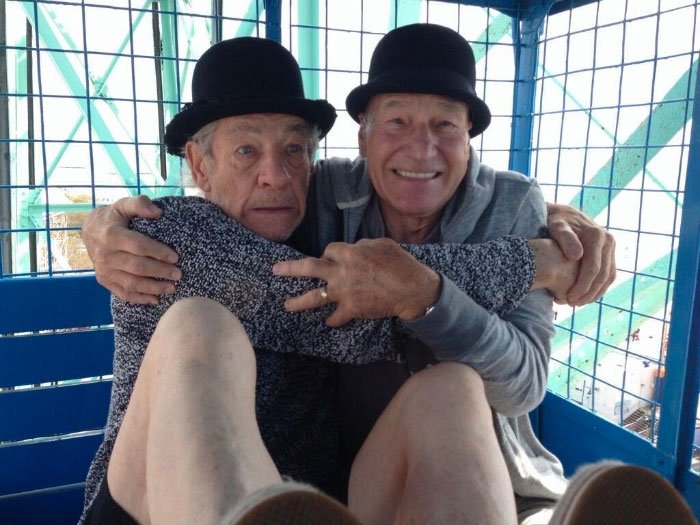 Ian McKellen Patrick Stewart funny photo