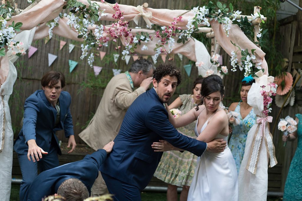 Jake Lacy, Martin Freeman, Adam Shapiro and Jackie Seiden in Ode to Joy (Courtesy of Edinburgh Film Festival)