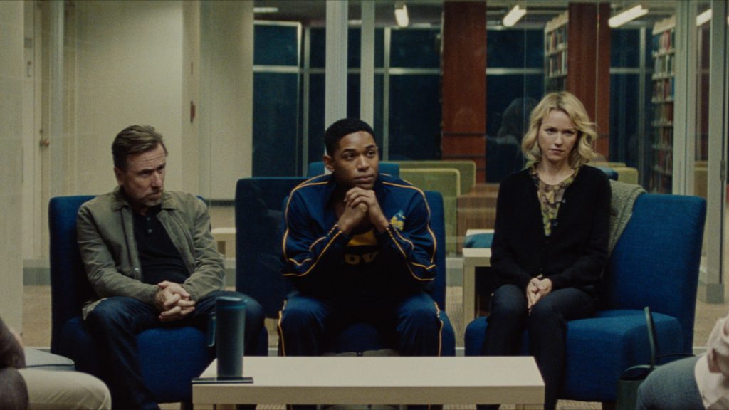 Tim Roth, Kelvin Harrison Jr and Naomi Watts in Luce (Jon Pack/Neon)