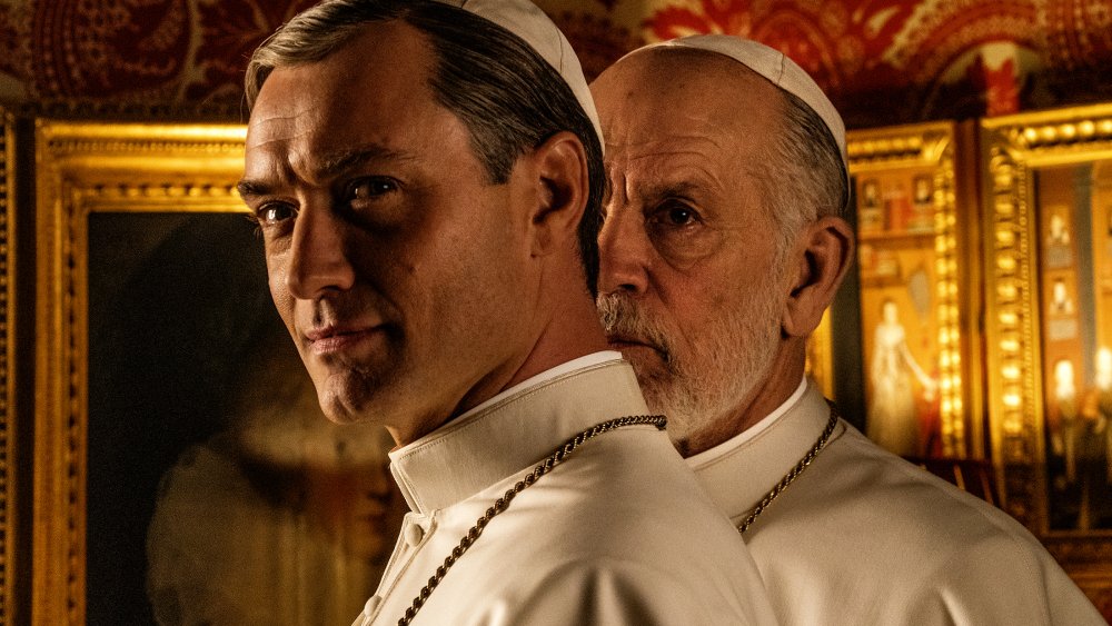 Jude Law and John Malkovich in The New Pope (Giamni Fiorito/Wildside)