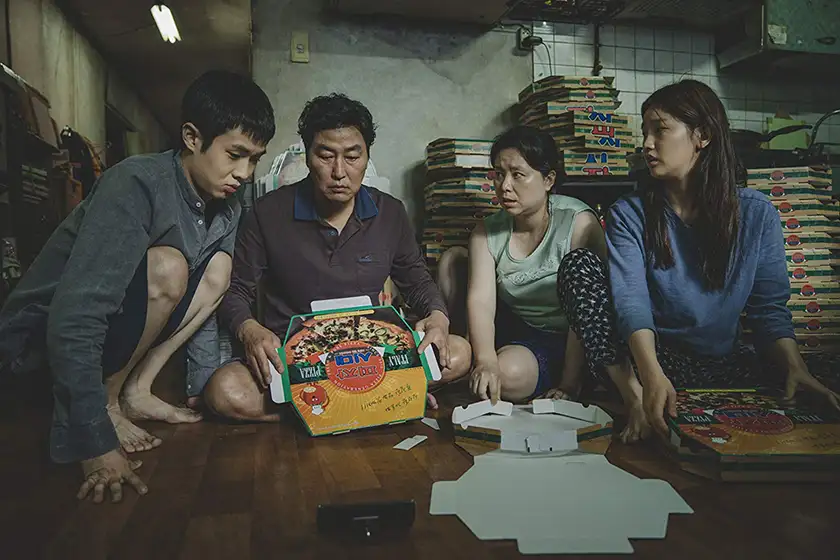 Kang-ho Song, Hye-jin Jang, Woo-sik Choi, and So-dam Park in Parasite