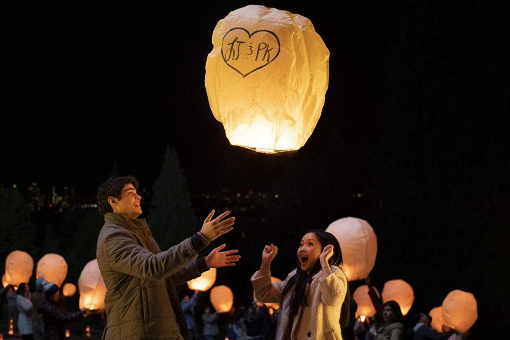 Lana Condor as Lara Jean Covey, and Noah Centineo as Peter Kavinsky in To All the Boys: Always and Forever