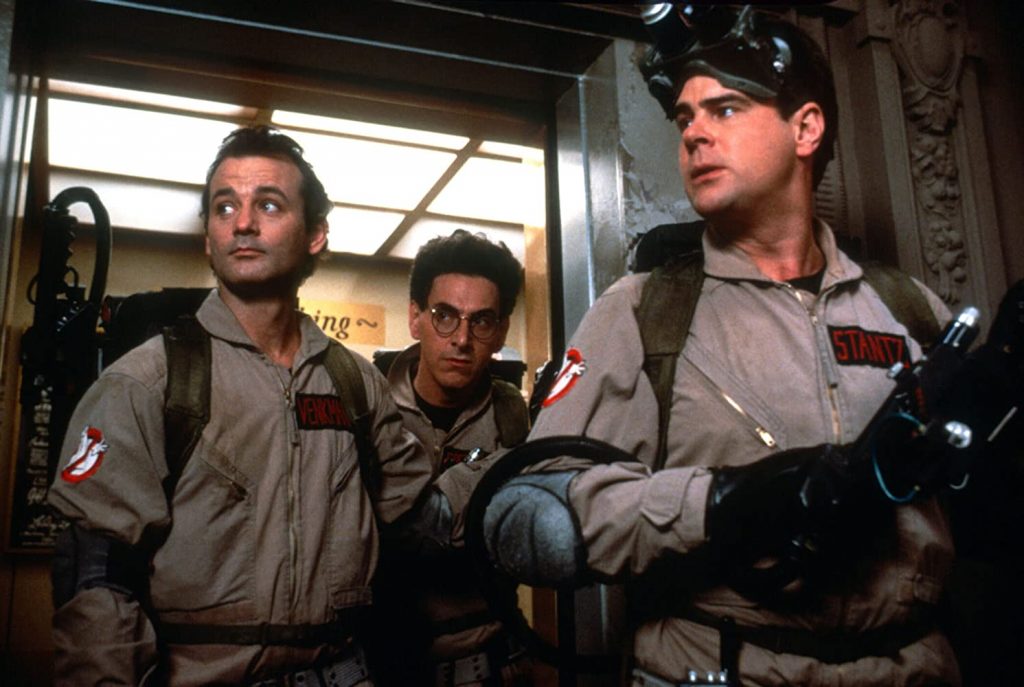 Dan Aykroyd, Bill Murray, and Harold Ramis in Ghostbusters (1984)