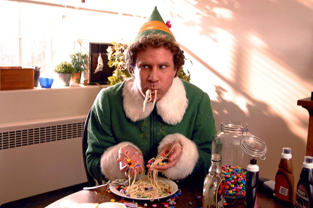 loud and clear reviews festive dishes movies elf will ferrell spaghetti