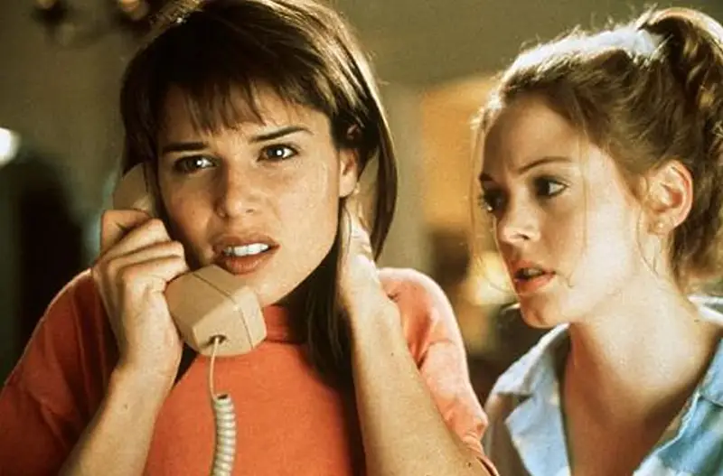 Neve Campbell and Rose McGowan in Scream (1996)