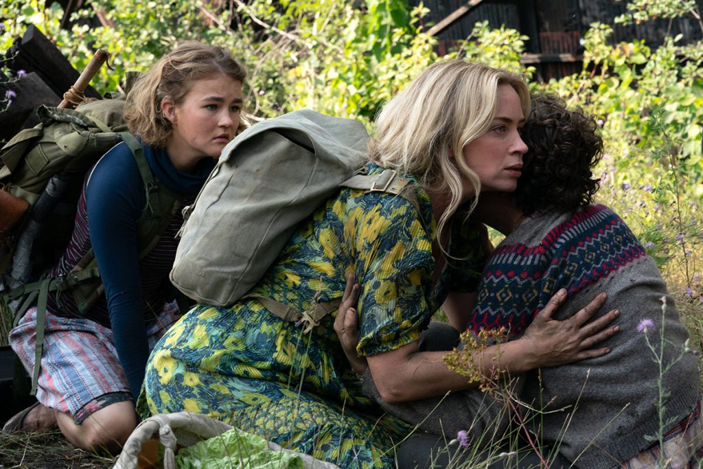 Regan (Millicent Simmonds), Evelyn (Emily Blunt) and Marcus (Noah Jupe) brave the unknown in "A Quiet Place Part II.