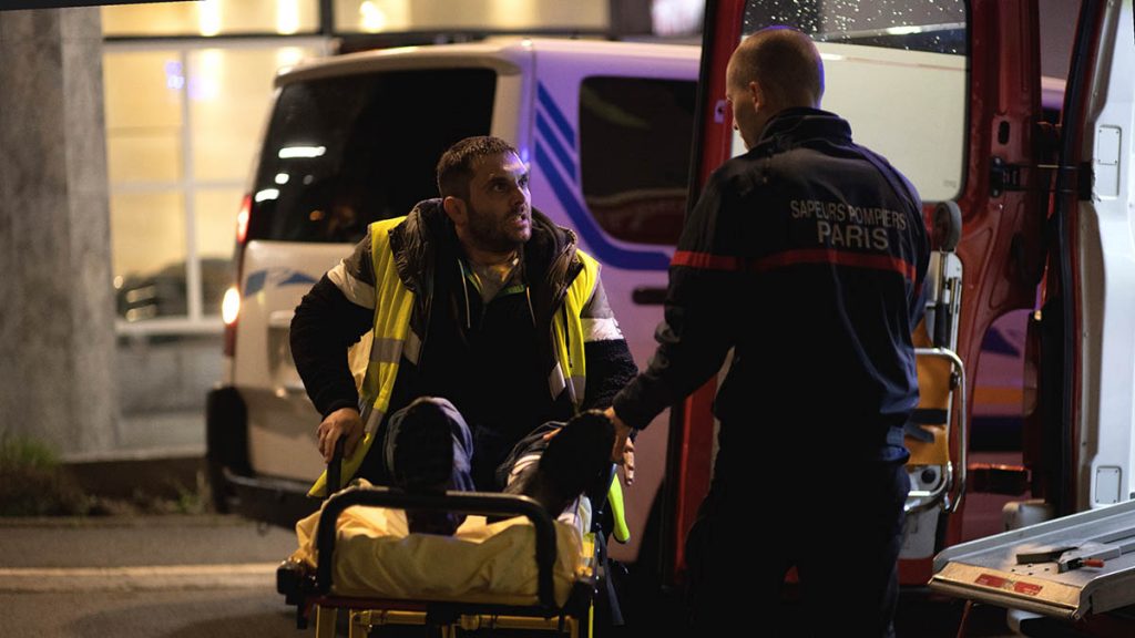 Man enters an ambulance in the film The Divide
