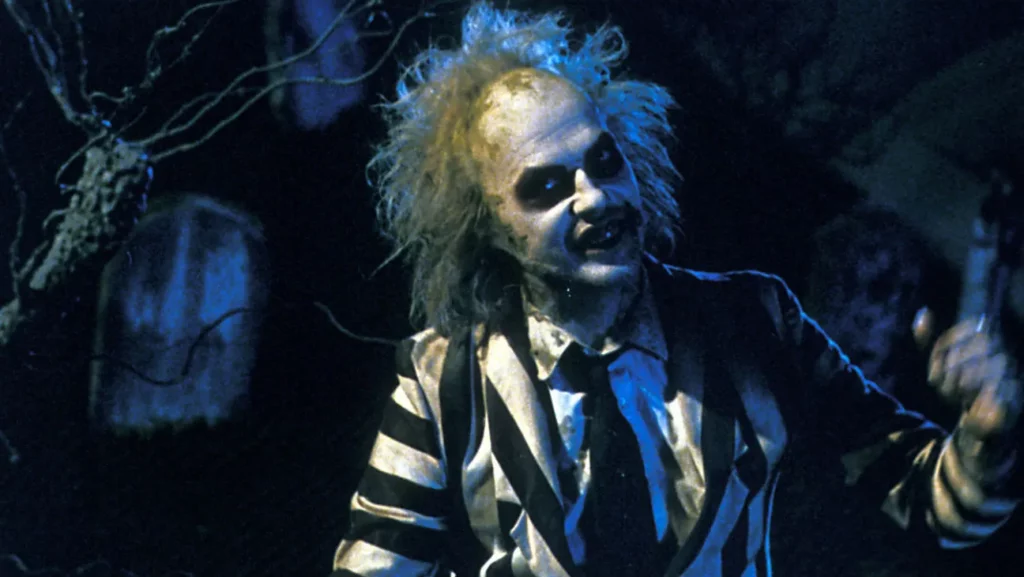 Michael Keaton in Beetlejuice, one of Loud and Clear Reviews' movies to Watch for National Popcorn Day