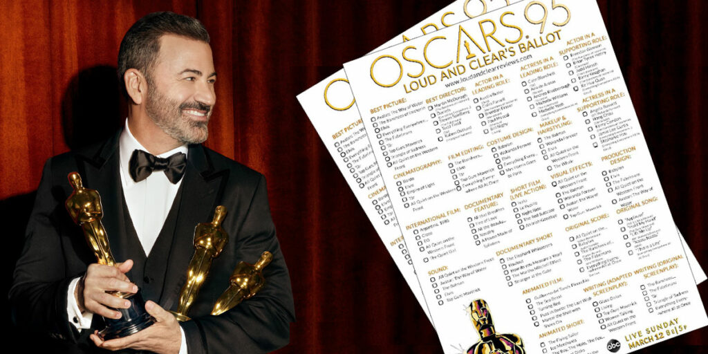 Oscars ballot sheet for the 2023 Oscars nominees