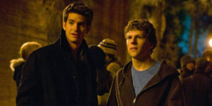 Andrew Garfield and Jesse Eisenberg in The Social Network