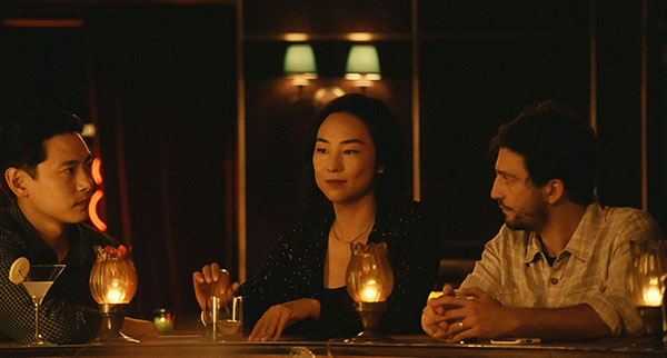 Teo Yoo, Greta Lee and John Magaro in Past Lives