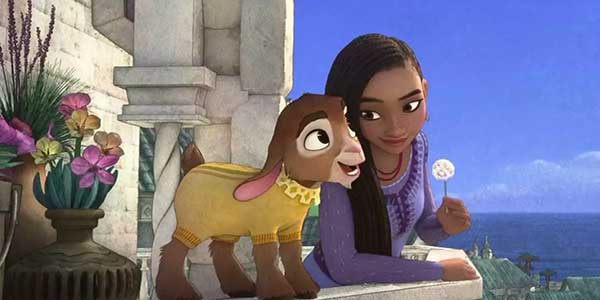 the protagonist of the film Wish talks to a goat