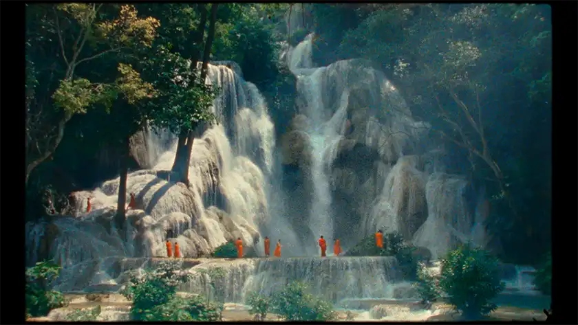 a waterfall in Lois Patiño's Samsara