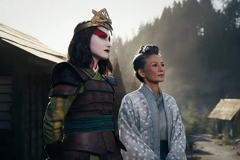 Avatar The Last Airbender (2024): All You Need to Know - (L to R) Maria Zhang as Suki, Tamlyn Tomita as Mayor Yukari in season 1 of the show