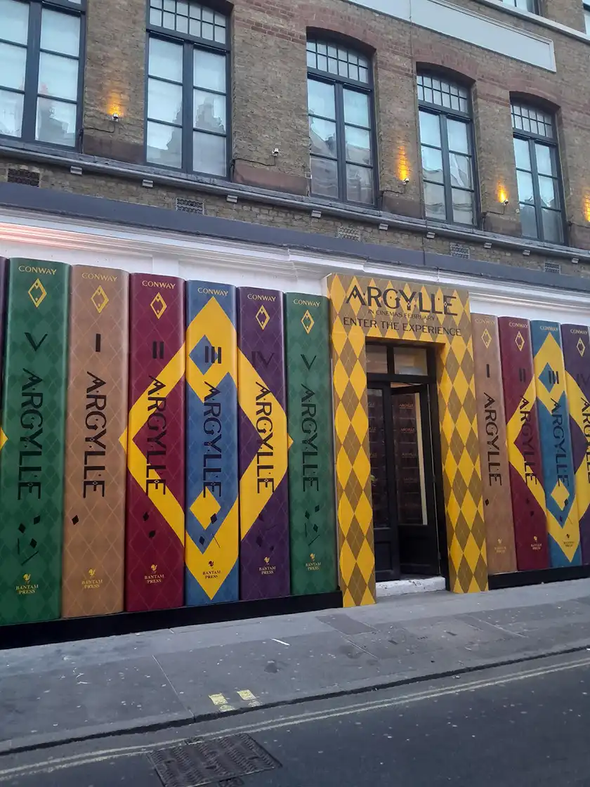 The entrance of the Argylle Experience at 59 Greek Street, in London