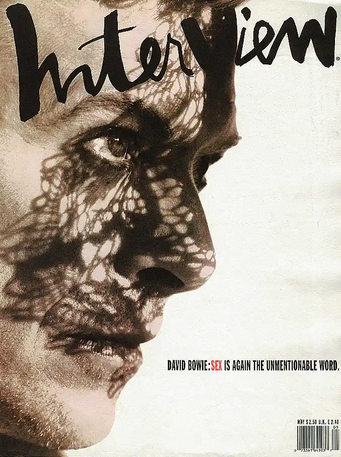 May 1990 Interview Magazine cover, featuring David Bowie (Herb Ritts) 