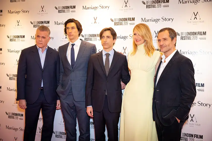Marriage Story: Red Carpet Interview - Ray Liotta, Adam Driver, Noah Baumbach, Laura Dern and David Heyman attending the London Film Festival Premiere of Marriage Story