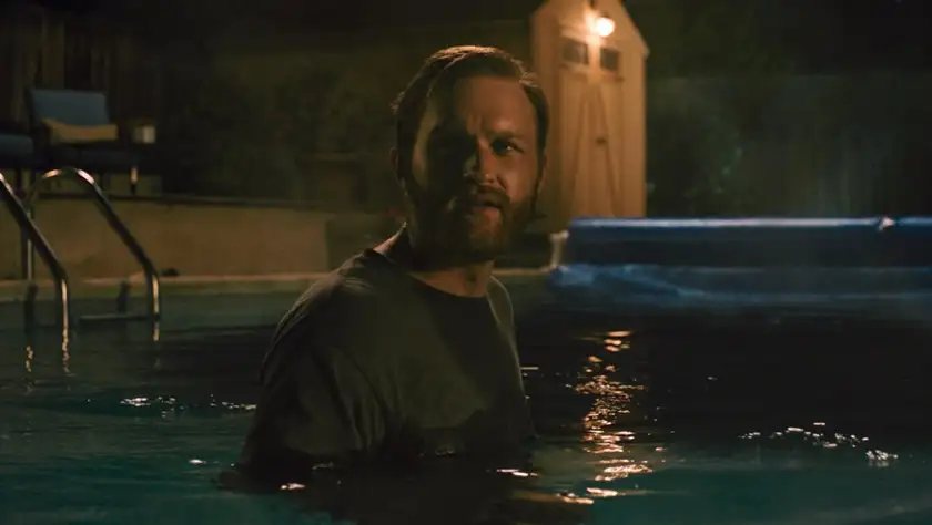 wyatt russell in the swimming pool in the film Night Swim