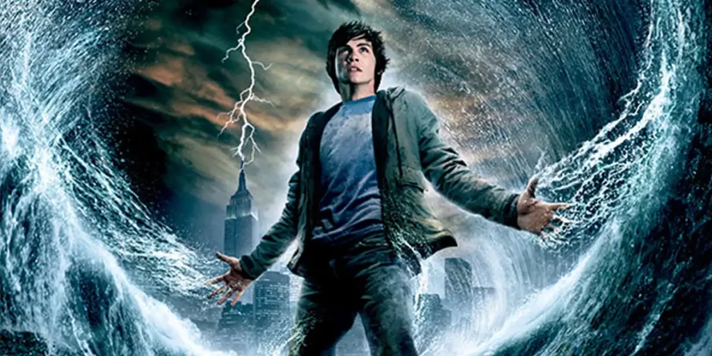Percy Jackson surrounded by lightning in Percy Jackson & the Olympians: The Lightning Thief