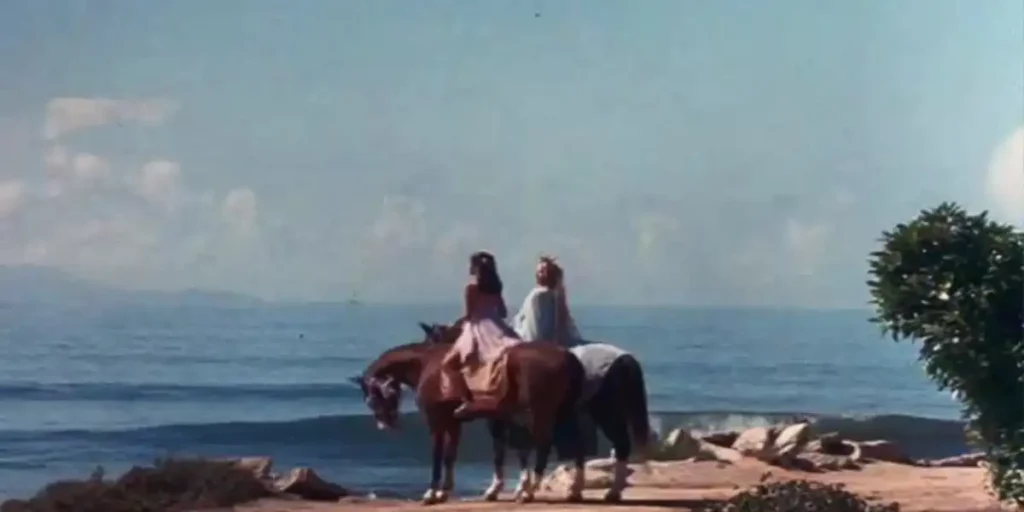 characters on horses by the sea in Episode 6 of Wonder Woman (1975)