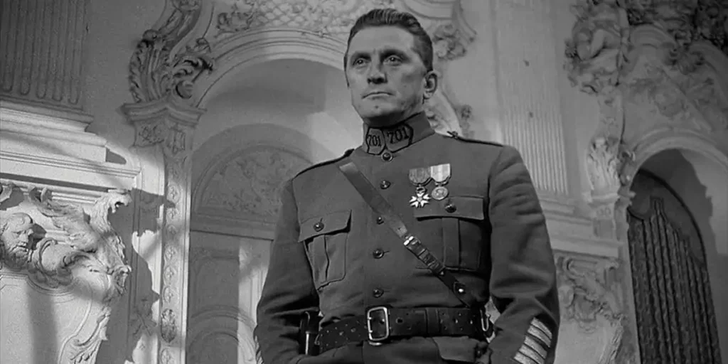 A general looks deep in thought in Kubrick's war film Paths of Glory