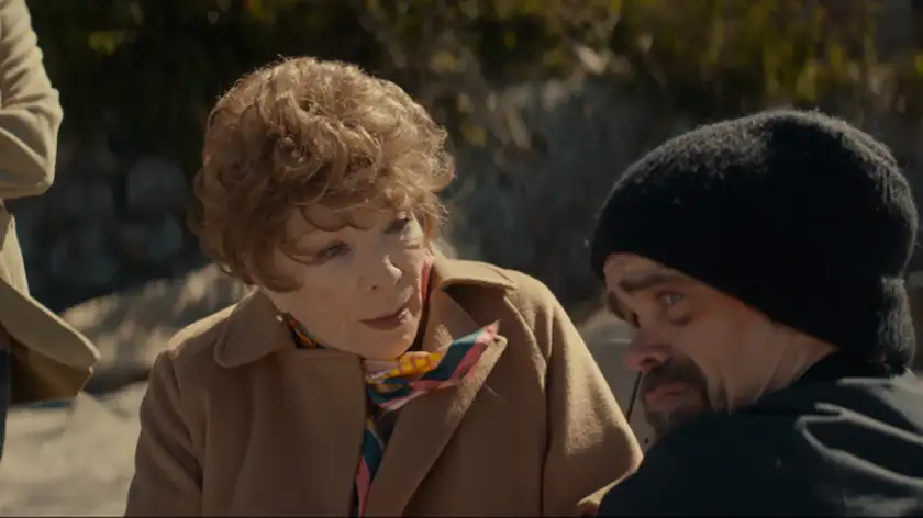 Peter Dinklage and Shirley MacLaine in the film American Dreamer