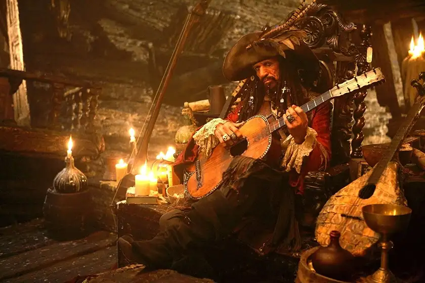 Keith Richards - one of 5 Musicians Who Starred in Movies - plays the guitar as Jack Sparrow's father in Pirates of the Caribbean: At World’s End