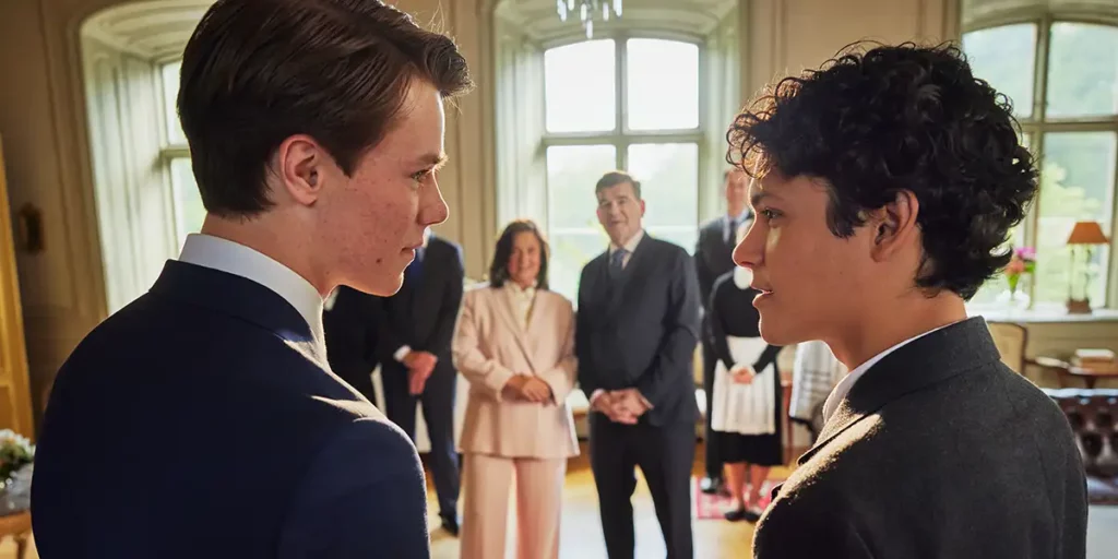 The characters look at each other with love in Young Royals Season 3