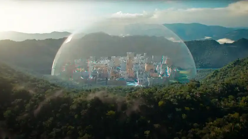 A city in a bubble in Season 1 Episode 5 of Doctor Who (2024)