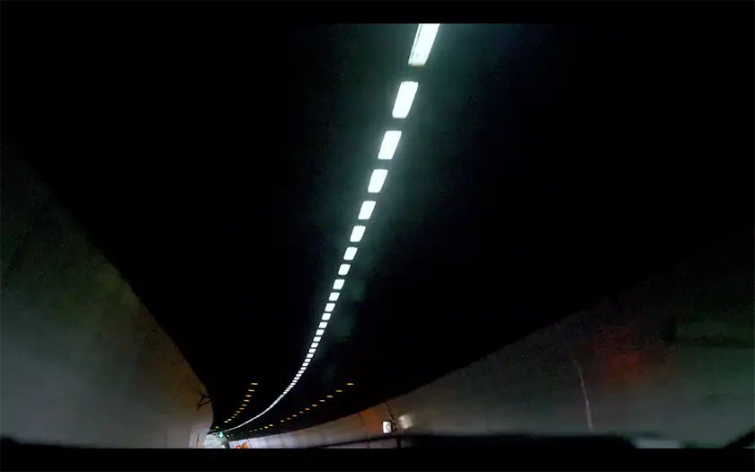 A gallery tunnel in the film The Sojourn