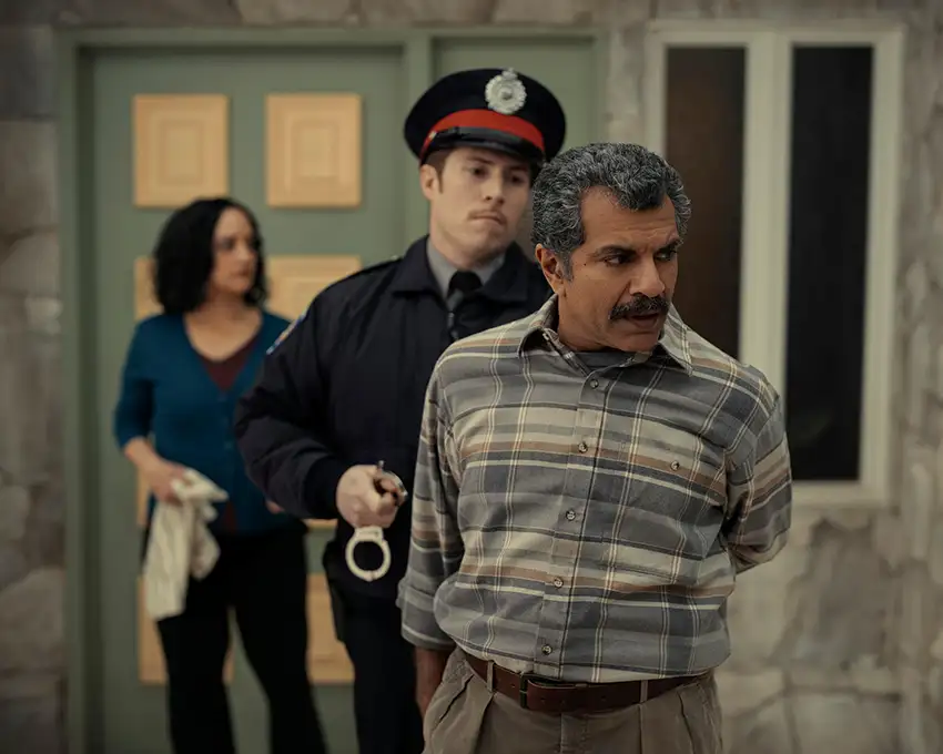 Archie Panjabi arrests Ezra Faroque Khan in episode 4 of Under the Bridge