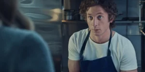 A chef looks at someone in Season 3 of The Bear