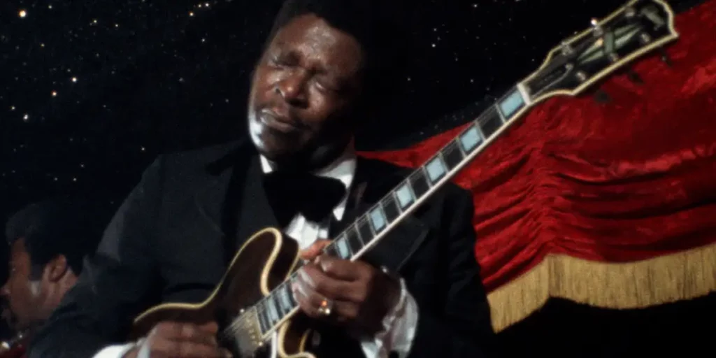 BB King plays the guitar in the film The Blues Under the Skin