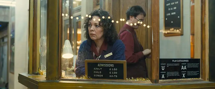 Olivia Colman in Empire of Light, in a still featured in a Loud and Clear Reviews article about how movie theaters can save themselves