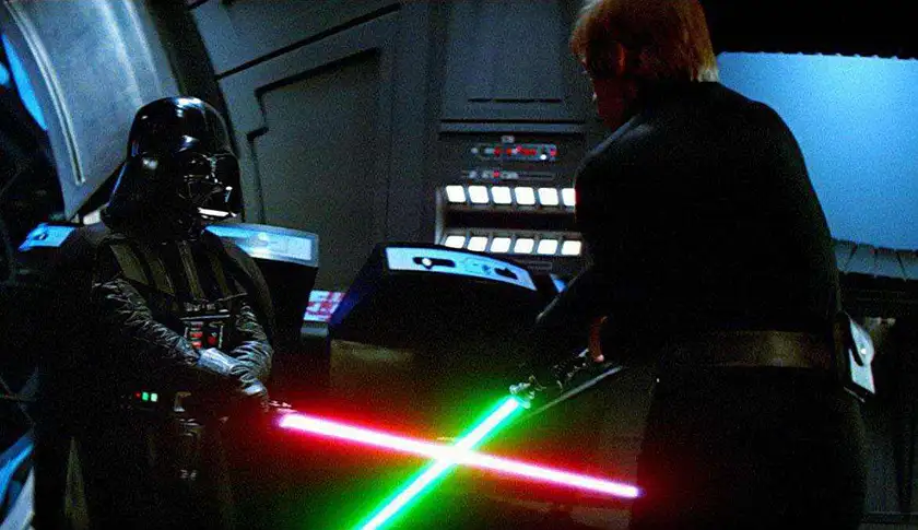 A lightsaber duel in Star Wars: Episode VI – Return of the Jedi