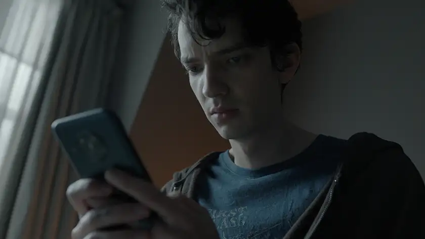 Nicolas Ravenscroft in “Disclaimer,” in a pictured featured in an interview with Leila George, Kodi Smit-McPhee and Louis Partridge