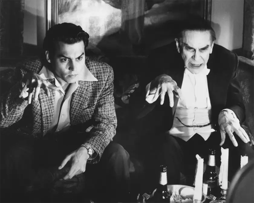 Johnny Depp and Bela Lugosi in Ed Wood