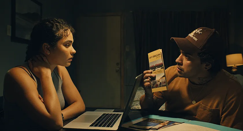 Brittany O’Grady as Emily Wyland and E.J. Bonilla as Danny Martinez in the film "In Our Blood" 