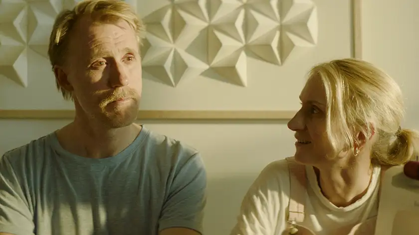 Thorbjørn Harr is "Supervisor" and Birgitte Larsen is his wife in Dag Johan Haugerud's film "Sex"