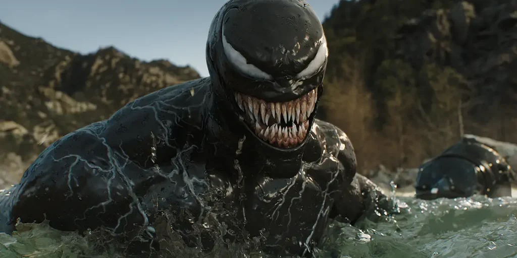 Venom emerges from the water in Venom: The Last Dance