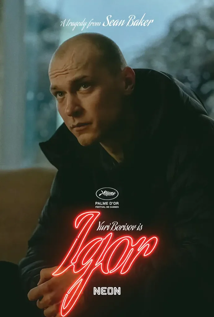 Igor, played by Yura Borisov, in one of the official character posters for Sean Baker's movie Anora