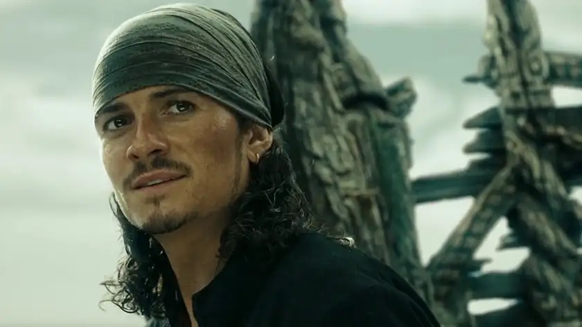 Orlando Bloom in At World's End, featured in an article with everything we know about Pirates of the Caribbean 6