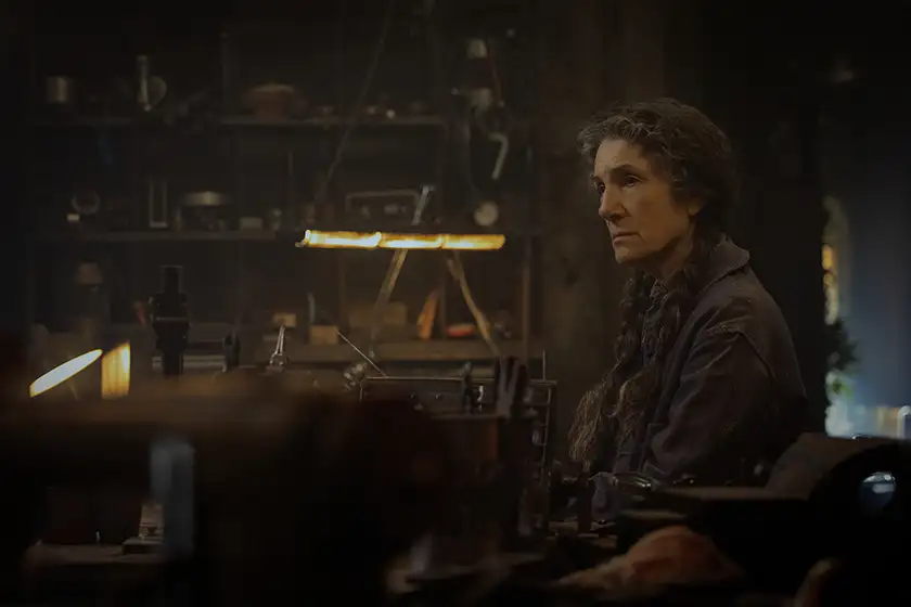 Harriet Walter sits in a still from Silo Season 2 Episode 2, which we recap and review in this article