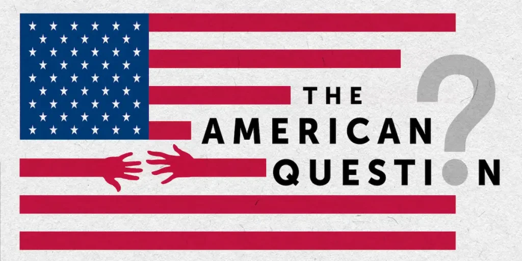 The american flag in the official poster for the film The American Question