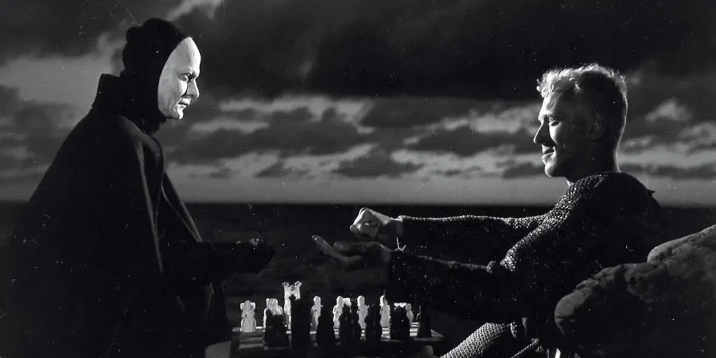 Death and Antonius play chess in The Seventh Seal