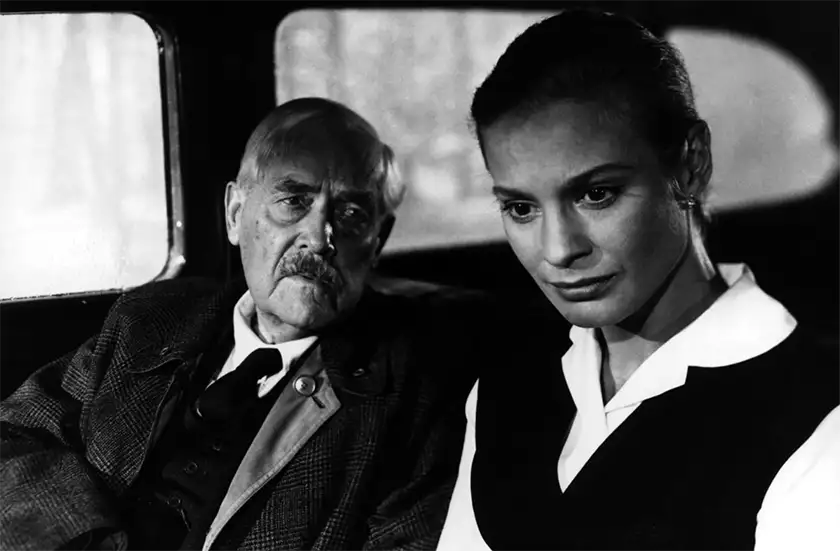 Ingrid Thulin and Victor Sjöström in Wild Strawberries