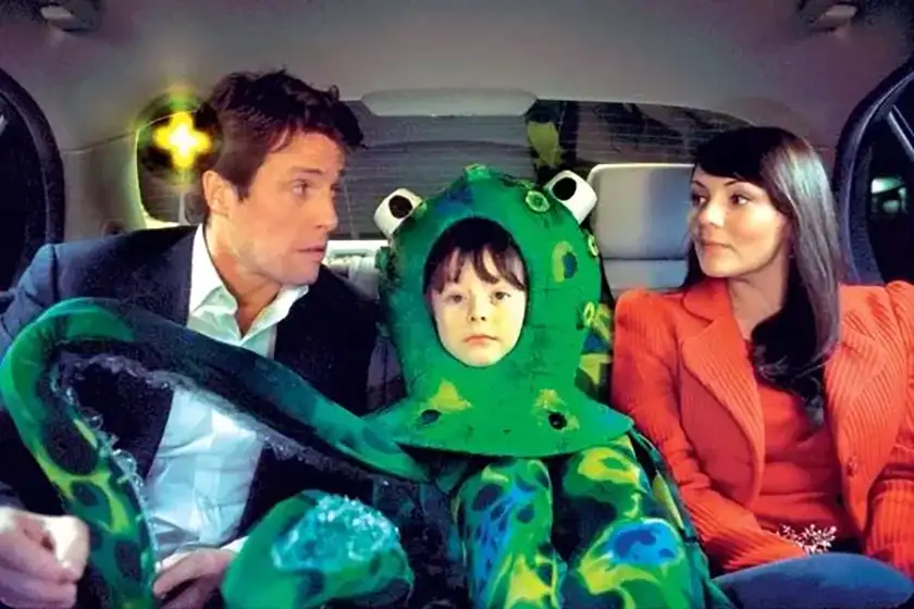 Hugh Grant, Bill Campbell and Martine McCutcheon in the octopus scene from Love Actually