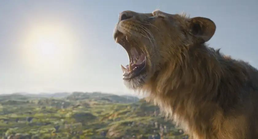 Mufasa (voiced by Braelyn Rankins) in Disney’s live-action Mufasa: The Lion King