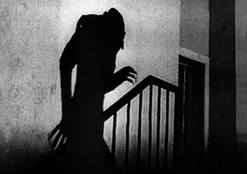 The staircase scene in Nosferatu (1922)